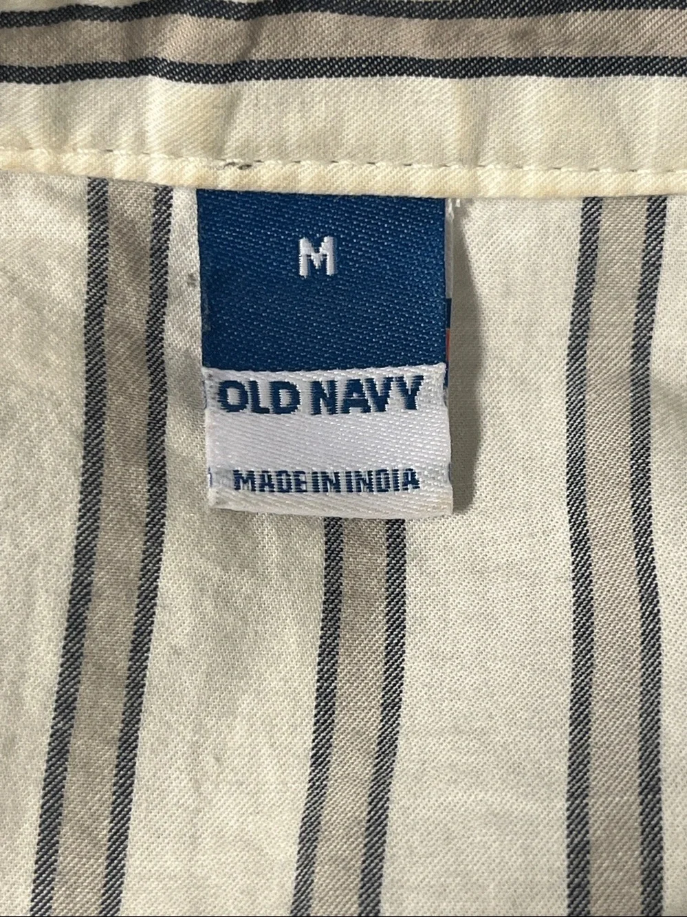 Old Navy puff sleeve striped cotton blouse M